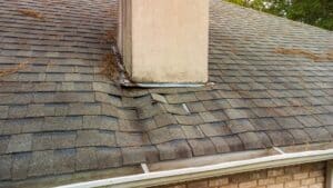 Roof Leak. Roof,And,Shingles,Damaged,From,Water,Leak