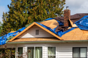 Roof Repair in Ottawa. Home Roof Being Repaired.