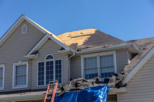 Roof Repair in Ottawa. Construction Of A Roof Of A Building Under repair.